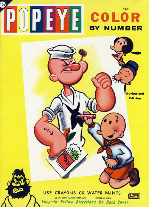 Popeye the Sailor Man Color By Number