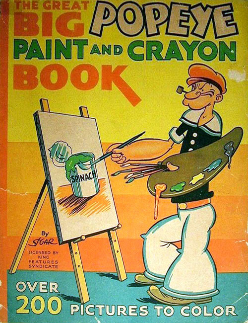 Popeye the Sailor Man Paint and Crayon Book